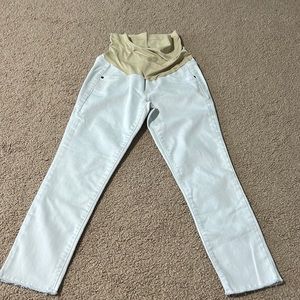 a:glow white maternity capri